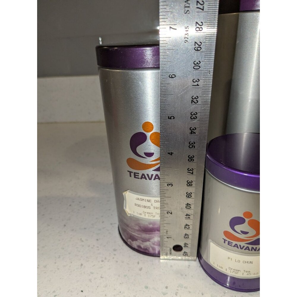 Teavana Loose-Leaf Tea Canisters 16 Oz Perfect tea Maker Airtight Storage 4 teas - Picture 16 of 16